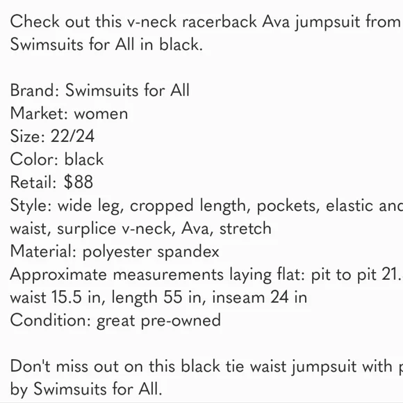 Swimsuits for All Striped Ava Racerback Jumpsuit - Size 22 - Picture 2 of 2